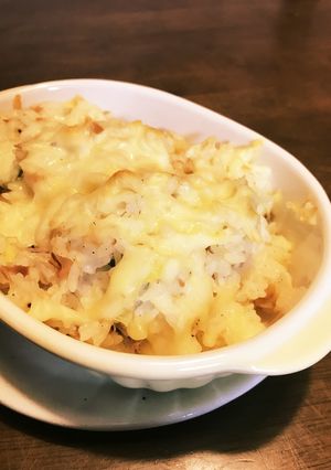 ツナ缶とネギのごはんグラタン-レシピのメイン写真
