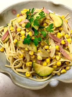 コーンたっぷり和風パスタ-レシピのメイン写真