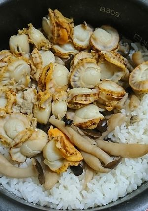 ベビーホタテの炊き込みご飯-レシピのメイン写真