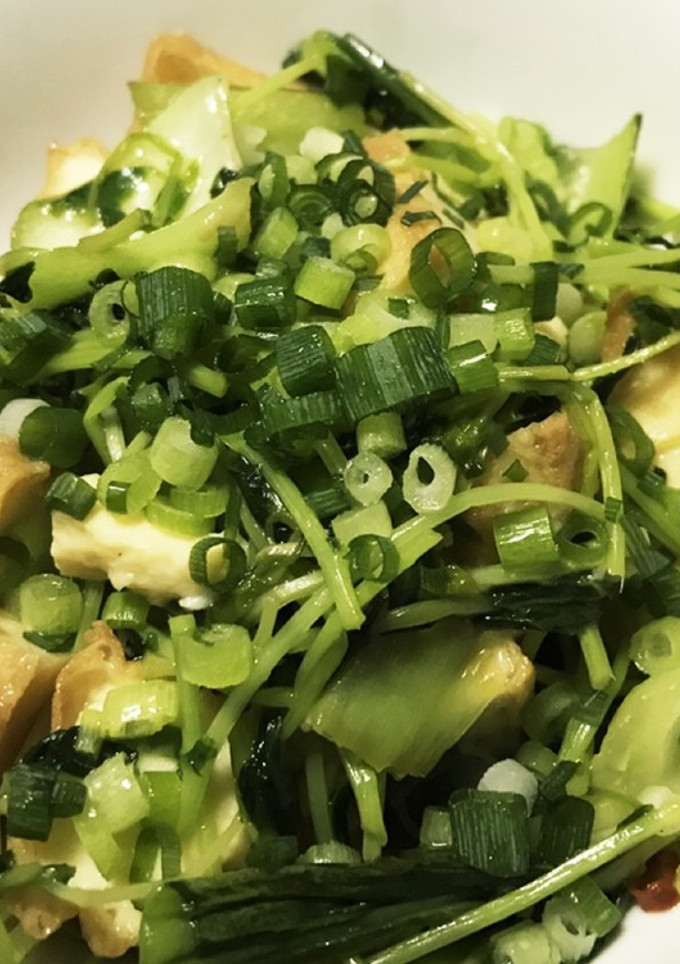 厚揚げと青梗菜と豆苗の炒め物-レシピのメイン写真