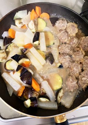もやしつくね野菜たっぷり煮崩れない味噌煮-レシピのメイン写真