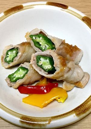 レンジで簡単、オクラの豚肉巻き蒸し-レシピのメイン写真