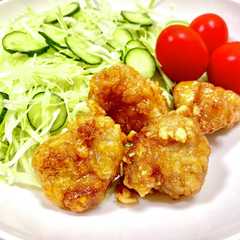 รูปของ カリジュワ☆鶏もも竜田の甘辛酢がけ