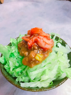 レタスたっぷり麻婆風肉味噌 丼-レシピのメイン写真