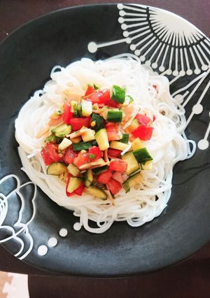 超簡単！さっぱり夏野菜そうめん☺-レシピのメイン写真