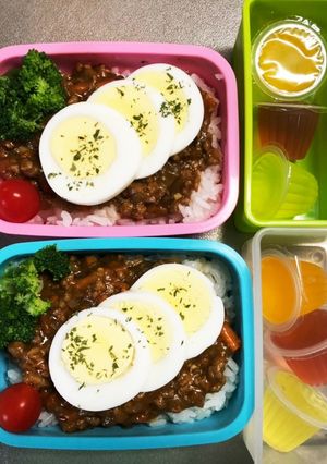 娘2人弁当♥ドライカレー！-レシピのメイン写真