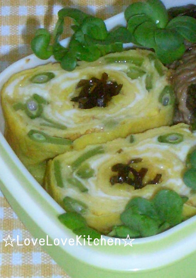 お弁当に♪さやいんげんと塩昆布の卵焼き-レシピのメイン写真
