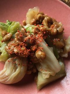 納豆&とろみキャベツのあかり和え-レシピのメイン写真