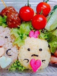 トンカツ&エビフライのしっぽ♪キャラ弁♪-レシピのメイン写真