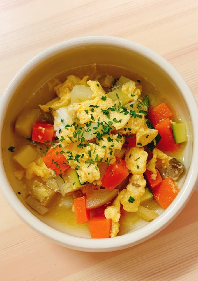クミンでカレー風☆野菜と生姜の卵スープ-レシピのメイン写真