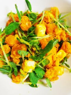 豆苗とカボチャの6pチーズサラダ-レシピのメイン写真