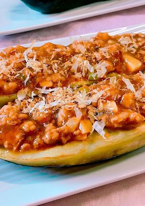 麻婆風肉味噌の茄子ステーキ-レシピのメイン写真