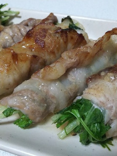水菜の豚肉巻き 『ねぎ塩味』-レシピのメイン写真