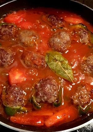 ピーマンの肉詰めトマト煮込み-レシピのメイン写真