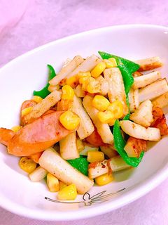 お弁当に!竹輪とソーセージのカレー炒め-レシピのメイン写真