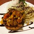 夏野菜の鮭ハンバーグ