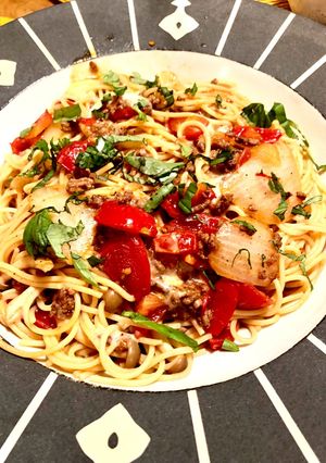 牛肉とトマトのモッツァレラパスタ-レシピのメイン写真