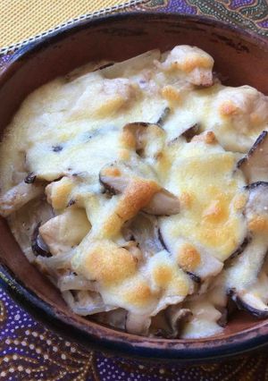 しいたけと鶏肉のサワークリームグラタン-レシピのメイン写真
