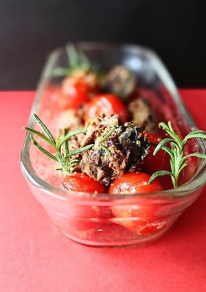 鯖缶とミニトマトのクミン粒マスタード焼き-レシピのメイン写真
