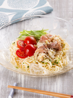 焼鳥缶で簡単!ねぎ塩鶏山椒冷やしあえ麺-レシピのメイン写真