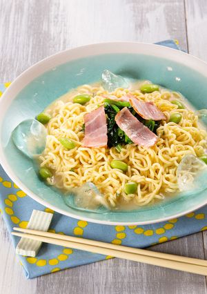 コーンクリーム缶で冷やし塩とんこつあえ麺-レシピのメイン写真