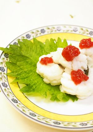 ハモの湯引き（本葛粉コーティング）-レシピのメイン写真