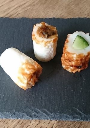 ちくわのきゅうり詰め♪梅の常備菜乗せで-レシピのメイン写真