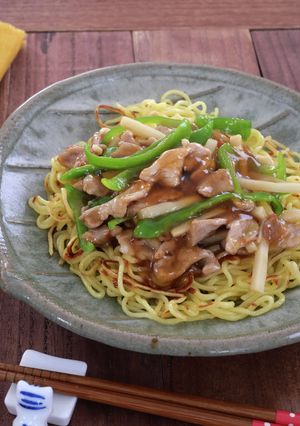 チンジャオロースのあんかけ焼きそば-レシピのメイン写真