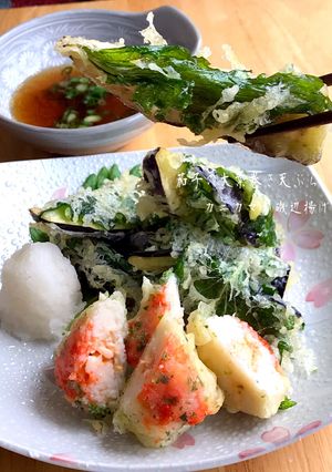 茄子の大葉巻きとカニカマの磯辺揚げ-レシピのメイン写真