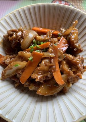 【簡単】鶏肉のトンカツソース炒め-レシピのメイン写真