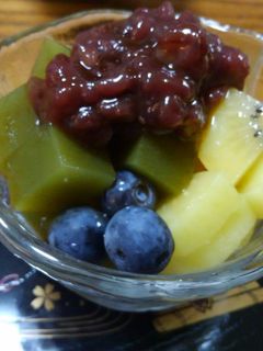 抹茶かんてんとキーウイのあんみつ-レシピのメイン写真