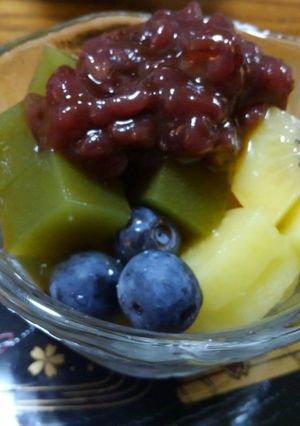 抹茶かんてんとキーウイのあんみつ-レシピのメイン写真