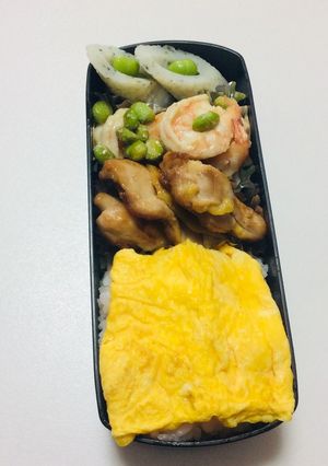 187、海老と枝豆のガーリック炒め弁当♡-レシピのメイン写真
