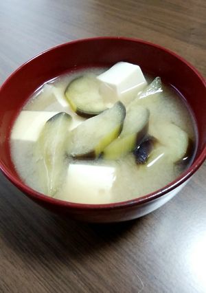 ナスとエノキと豆腐のお味噌汁-レシピのメイン写真