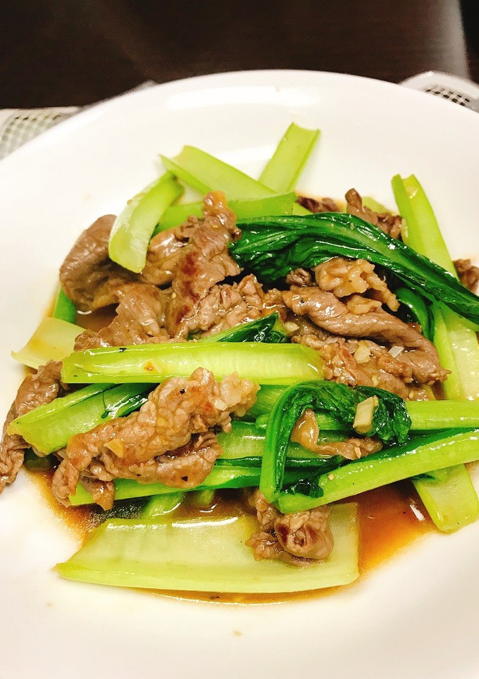 タイ風牛肉と小松菜のオイスターソース炒め-レシピのメイン写真