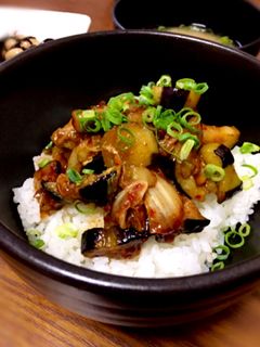 *茄子のキムチ炒め丼*-レシピのメイン写真