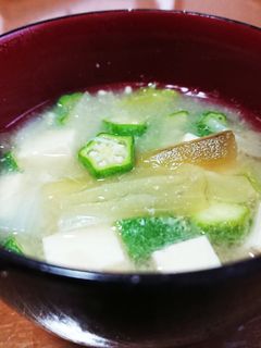 ナスとオクラのとろとろお味噌汁-レシピのメイン写真