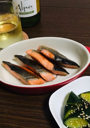 鮭の塩焼き(フライパン用ホイル初挑戦)-レシピのメイン写真