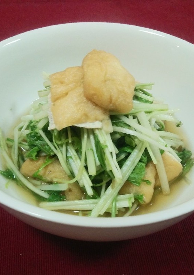 水菜と油揚げのピリ辛さっと煮-レシピのメイン写真