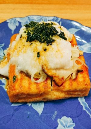 焼き厚揚げときのこのとろろがけ-レシピのメイン写真