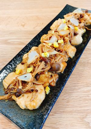 ご飯が進む＊鶏胸肉とキノコの甘辛ステーキ-レシピのメイン写真