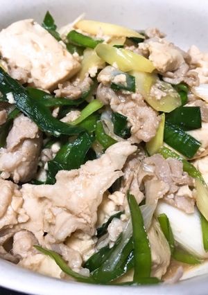 豆腐と豚ニラのオイスター炒め-レシピのメイン写真
