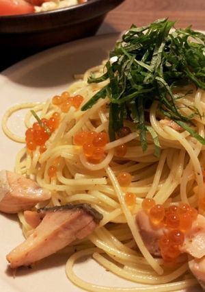大葉香る鮭とイクラの親子パスタ-レシピのメイン写真