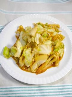 簡単!キャベツと竹輪の味噌炒め-レシピのメイン写真