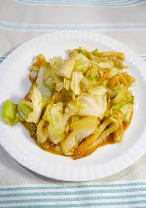 簡単！キャベツと竹輪の味噌炒め-レシピのメイン写真