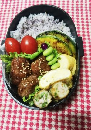 高校男子弁当♡照り焼きハンバーグ7/10-レシピのメイン写真