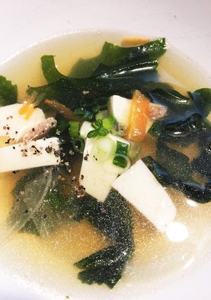 ヒガシマルうどんスープで牛スープ-レシピのメイン写真