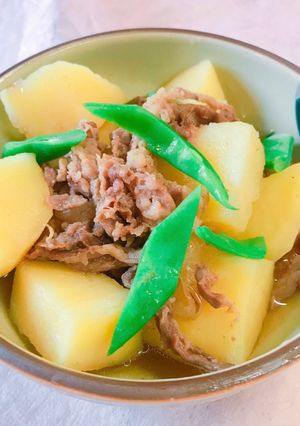 残っ牛丼にレンチンじゃがいも！肉じゃが-レシピのメイン写真