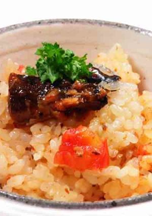 さんまのとまと煮炊き込みご飯-レシピのメイン写真