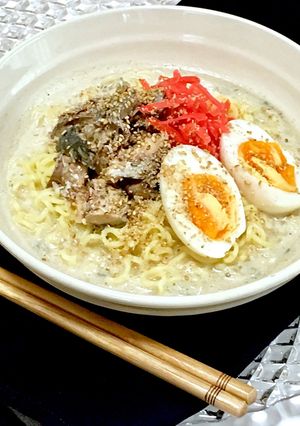 サバ缶と紅生姜で冷やし塩とんこつラーメン-レシピのメイン写真